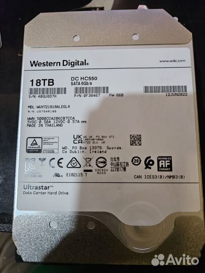 Western digital 18tb Ultrastar DC HC5