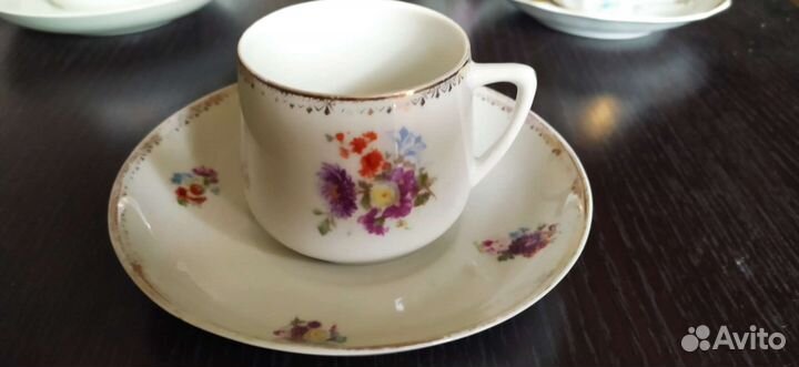 Чайные пары, фарфор Вербилки, ретро