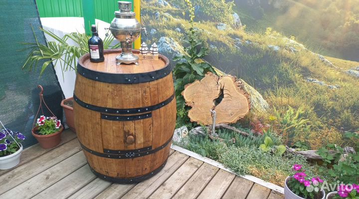 Бочка из дерева мини бар для пиратских вечеринок