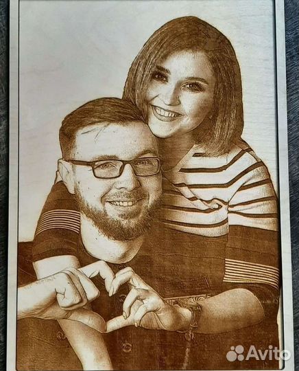 Гравировка фото на дереве