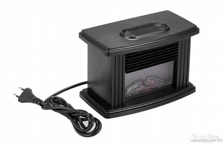 Обогреватель мини камин для дома с пламенем 1000вт