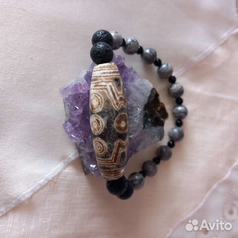 Браслет с бусиной Дзи 7 глаз - известность И удача