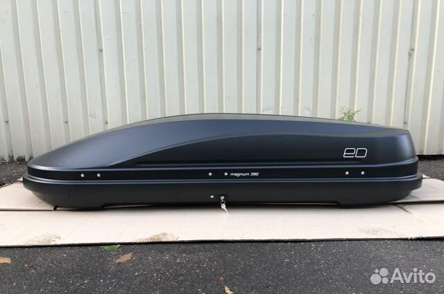 Бокс автомобильный Магнум 390 (черный карбон)