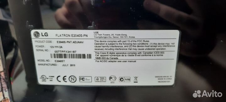 Монитор LG flatron E2040S-PN