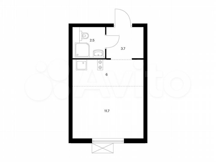 Квартира-студия, 23,9 м², 5/33 эт.