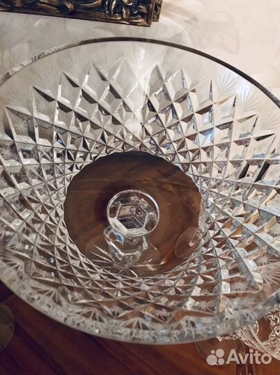 Ваза и фужеры, хрусталь ручной работы