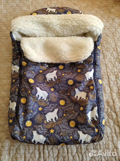 Зимний конверт в коляску на овчине