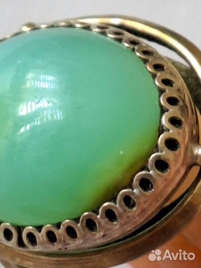 Кольцо с хризопразом СССР