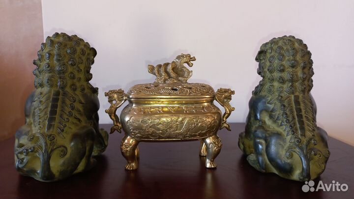 Бронзовые статуэтки Львы