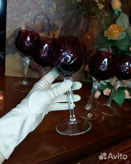 Фужеры, Бокалы хрусталь, Чехословакия,Винтаж