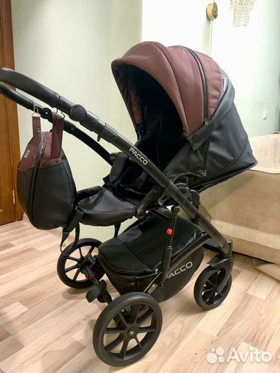 Коляска 3 в 1 Riko Pacco Эко-Кожа Как Новая