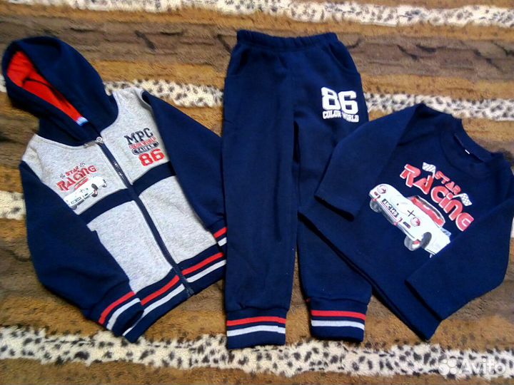 Костюм - тройка, утепленный,р.98-104