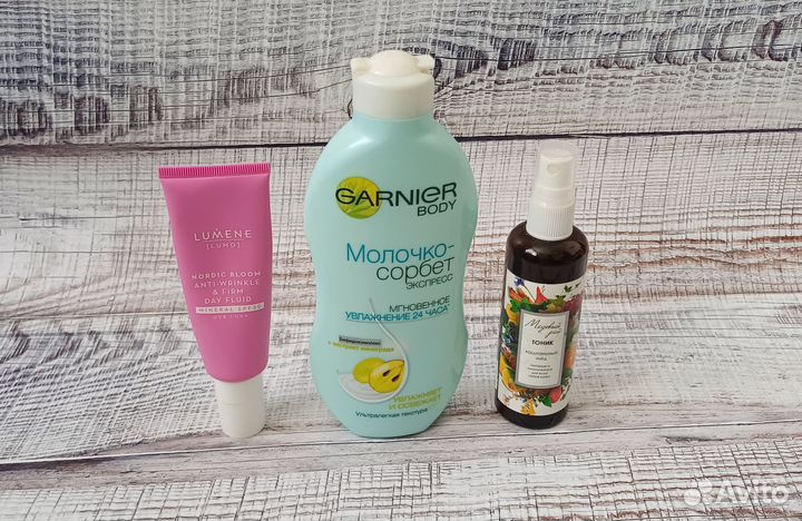 Флюид, тоник для лица и молочко для тела