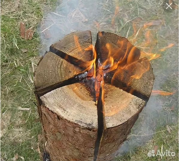 Финская свеча бревно огонь