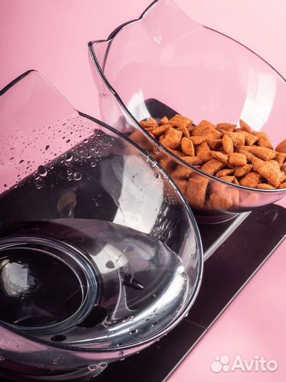 Миска двойная для животных на подставке