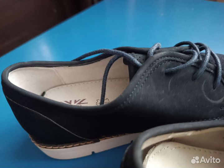 Ботинки полуботинки новые 38р нубук тёмно-синие