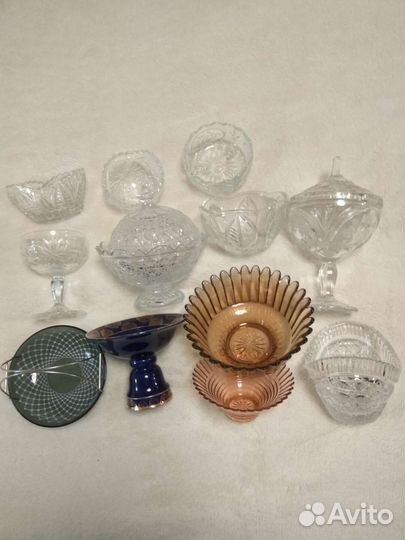 Хрусталь СССР, кобальт, карамельное стекло