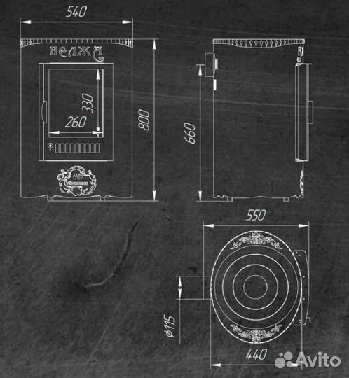 Печь Нелжа отопительно-варочная