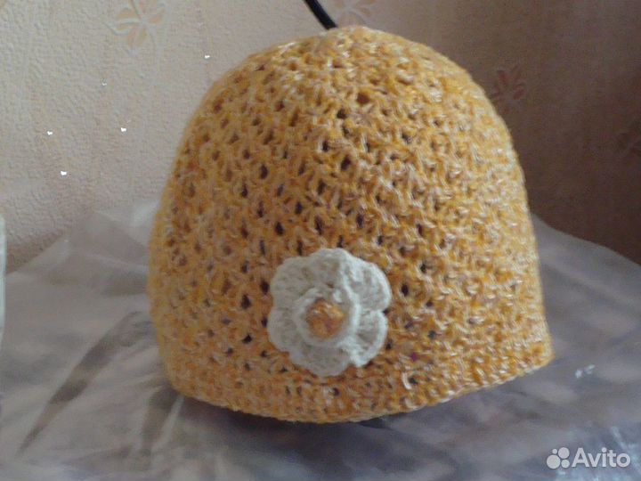 Шляпа детская вязанная, дышащая