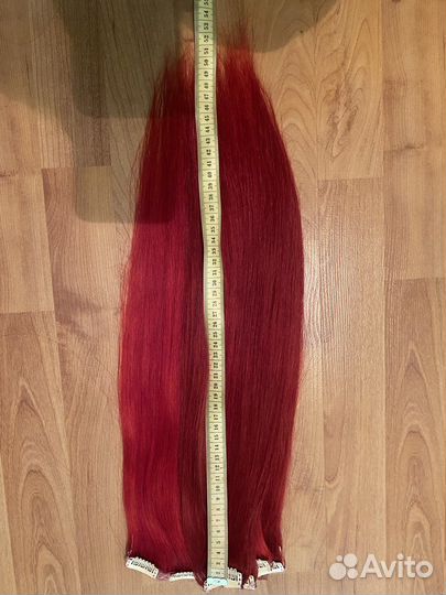 Натуральные волосы на заколках 50 см