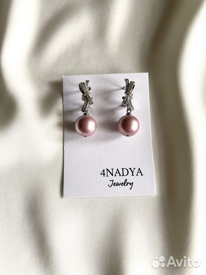 Серьги С жемчугом сваровски