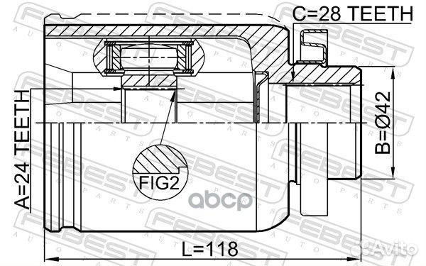 ШРУС внутренний правый 24X42X28 mitsubishi gran