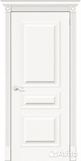 Межкомнатная дверь Классик-14, глухая, Whitey 900x