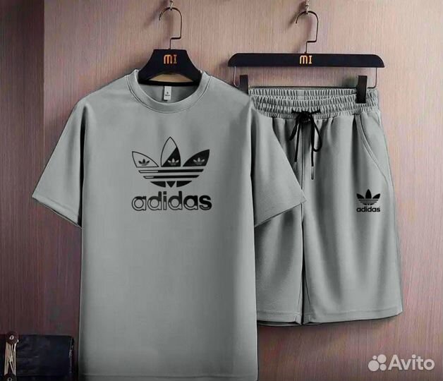 Мужской спортивный костюм шорты и футболка Adidas