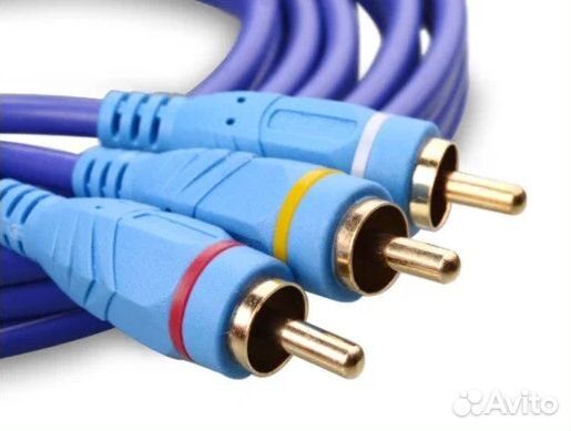 Кабель 3RCA-3RCA, аудио-видео (тюльпаны),10 метров