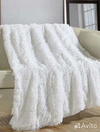 Плед пушистый 200х220цвета разные