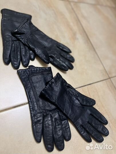 Перчатки кожаные и хлопковые