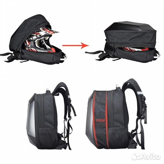 Рюкзак мотоциклетный каркасный Ghost черный