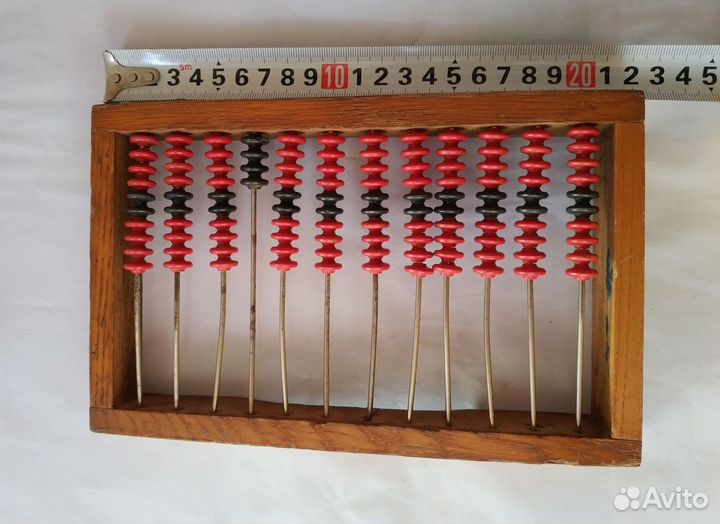 Счеты деревянные 45x27см СССР и 22x14см Линейка