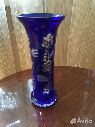 Вазы кобальтого стекла СССР
