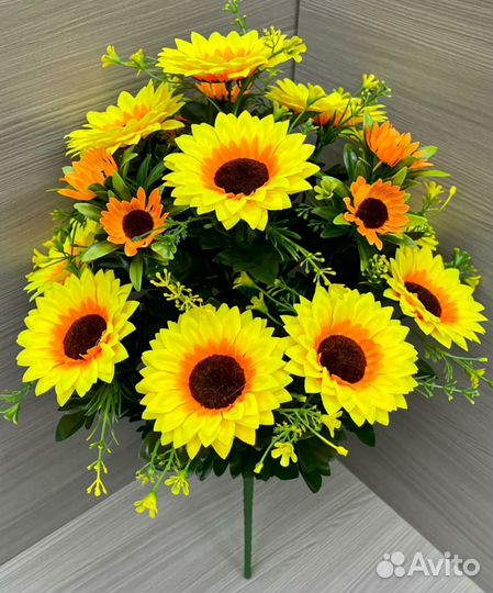 Искусственные цветы Подсолнух Декоративное в вазу