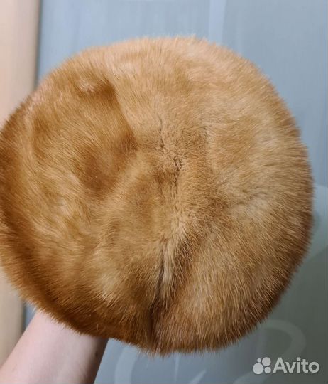 Берет норка рыжая 56