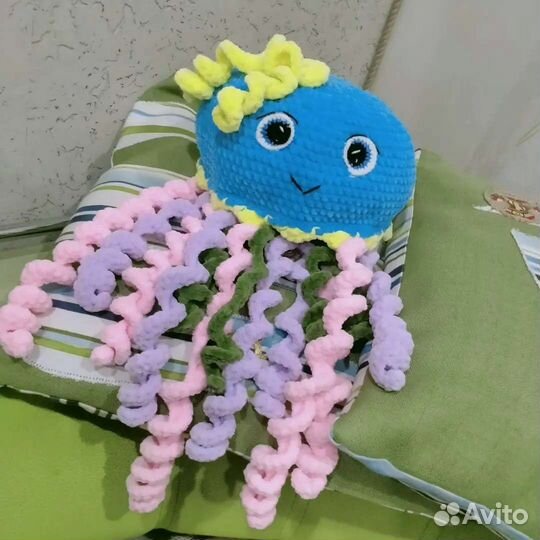 Плюшевая мягкая игрушка амигуруми медуза