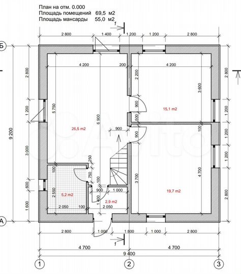 Дом 110 м² на участке 5 сот.