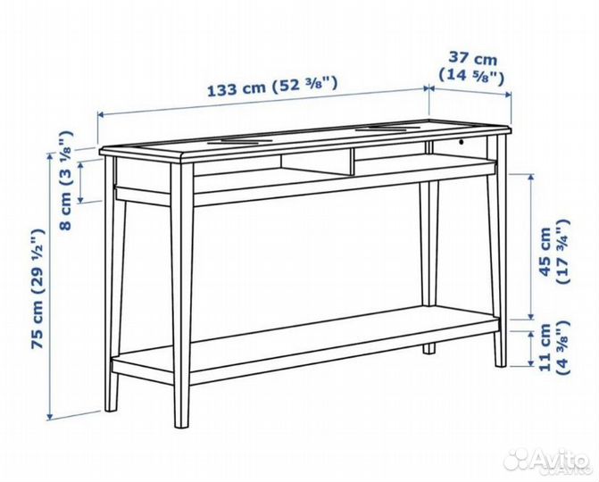 Консоль IKEA liatorp лиаторп