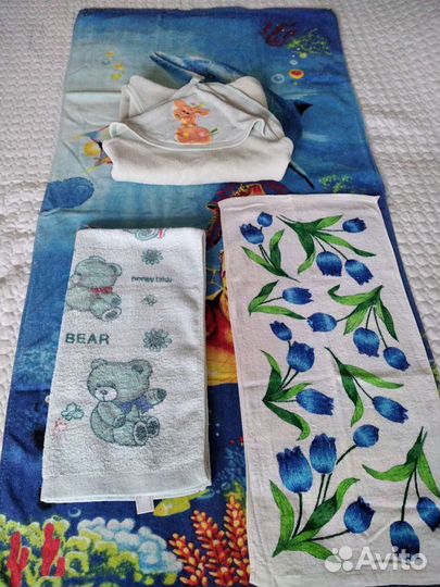 Полотенца 5 шт + 2 пелёнки Цена за всё