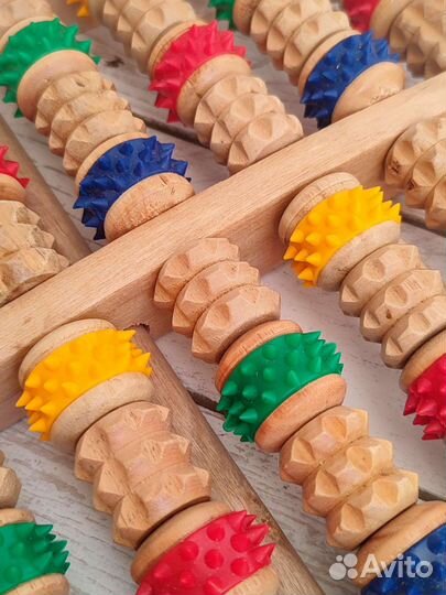 Массажер для ног роликовый зубчатый