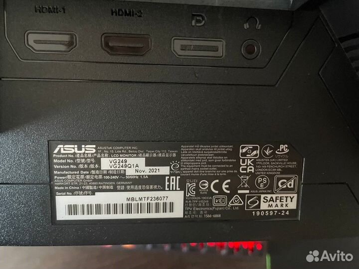 Монитор Asus Tuf Gaming VG249q1a