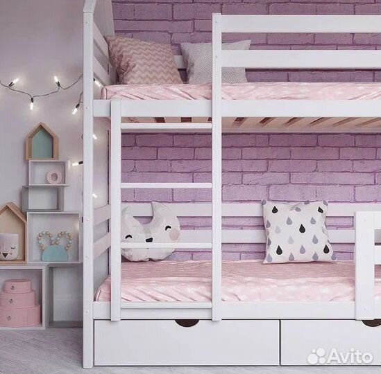 Двухъярусная кровать домик 180х90