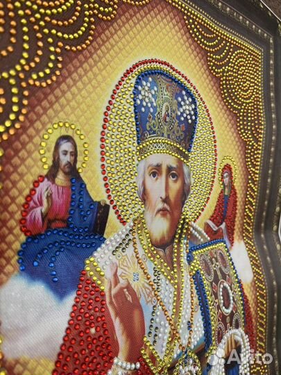 Икона на полотне с бисером