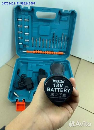 Шуруповерт makita 18v с набором (Арт.40460)