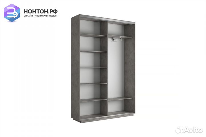 Шкаф-купе 2-х дверный Экспресс 45 бетон