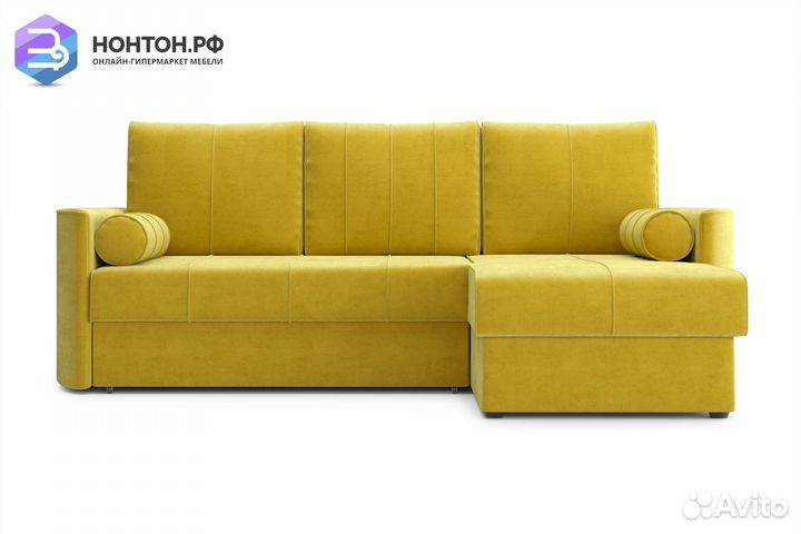 Диван угловой дельфин Колибри горчичный