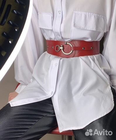 Ремень женский кожаный широкий