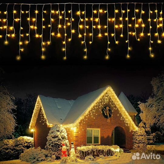 Украшение домов гирляндами неоном