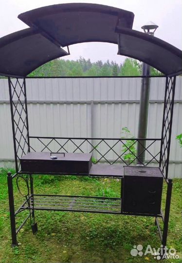 Кованый мангал с печкой